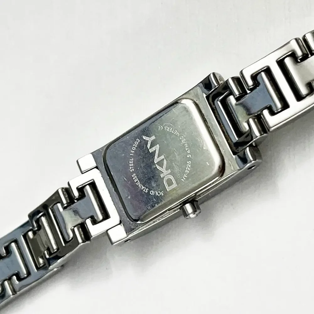 DKNY Mermaid Face Rectangle Silver Link Women's Watch